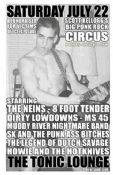 Big Punk Rock Circus w/The Neins, 8 Foot Tender, Dirty Lowdowns, Ms. 45, SK & The Punk Ass Bitches, Howie & The Hotknives